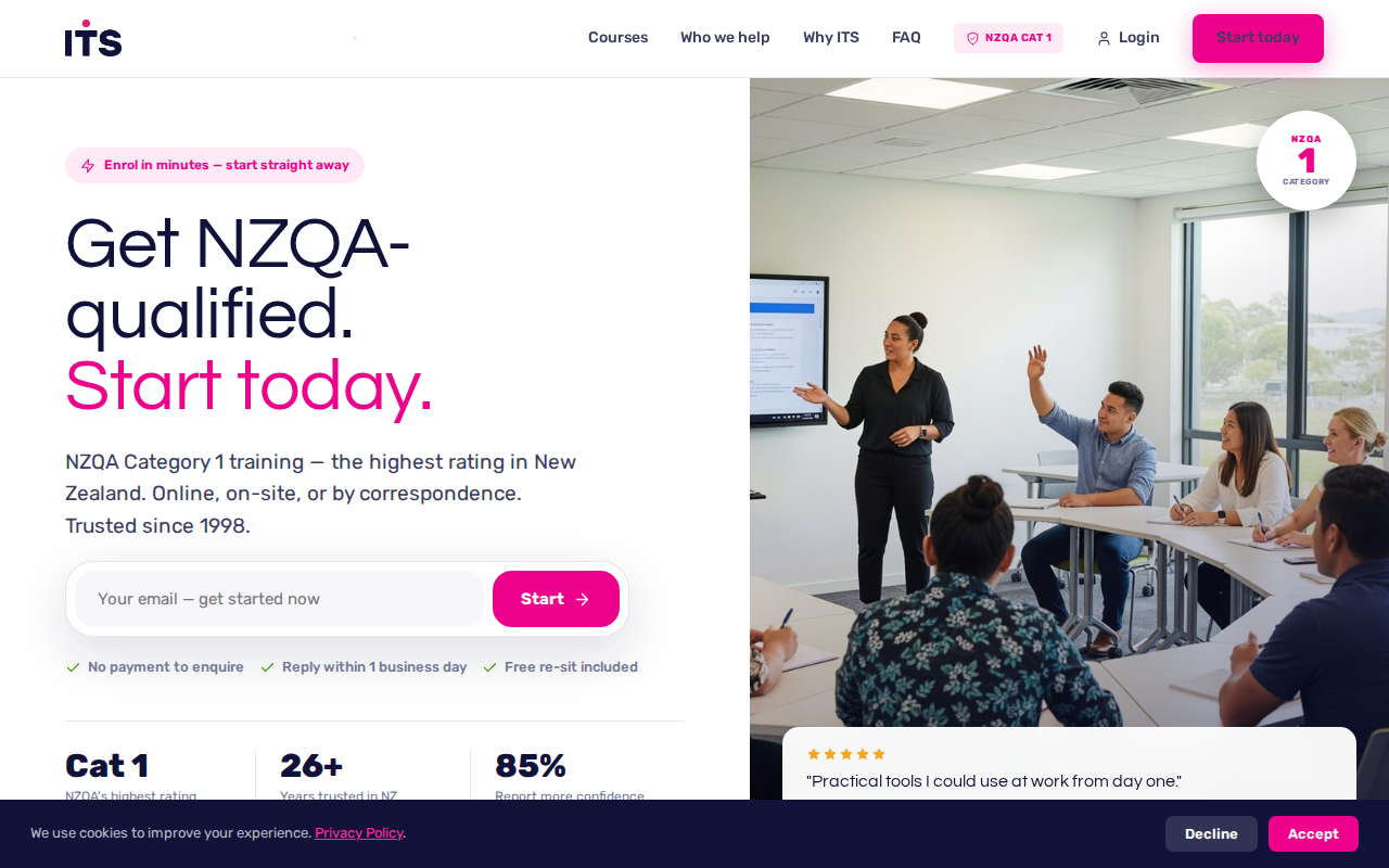 ITS public homepage, live